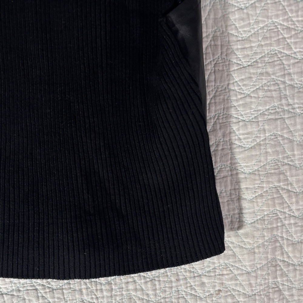 August Silk Classic Black Vest Sweater back and vegan leather front - Picture 11 of 11